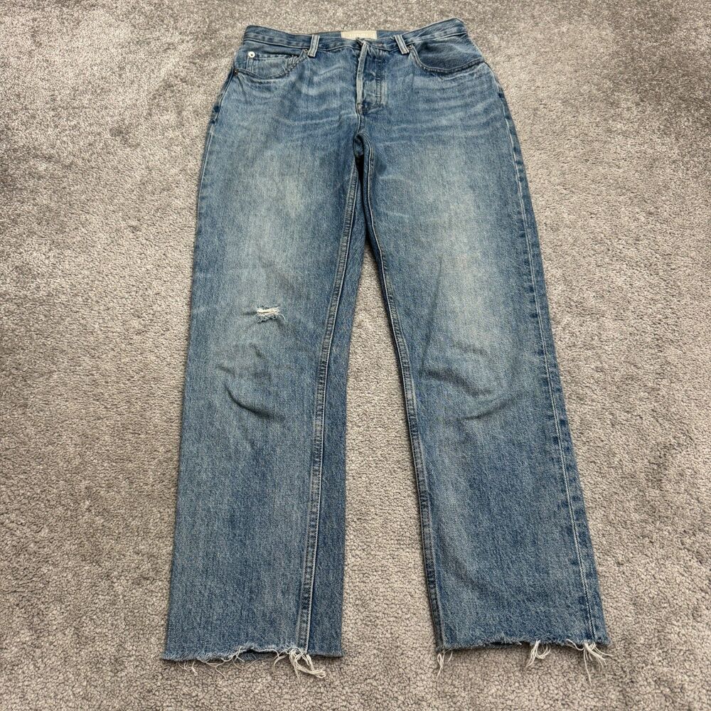 Everlane 90s Cheeky  Organic Cotton Straight High Rise Denim Jeans Womens 26 Raw